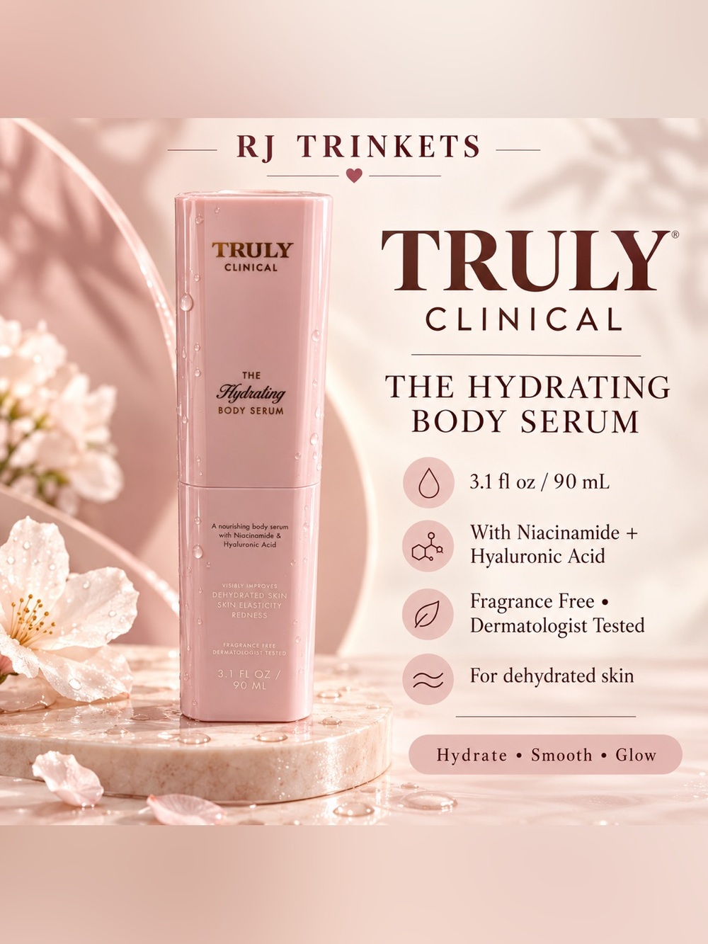 TRULY Clinical The Hydrating Body Serum - Soft Pink
